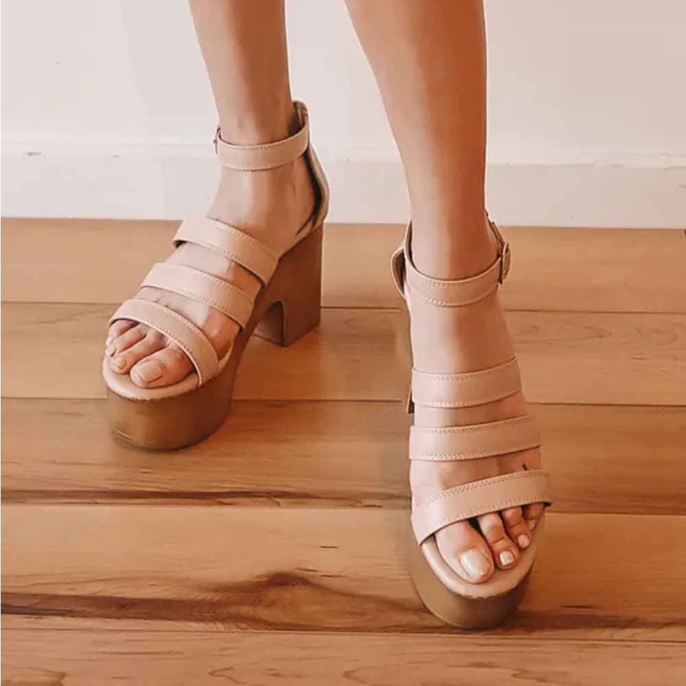 Lulus Blush Pink Platform Heels Sandals Size 6